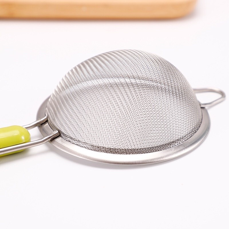 Rây Lọc Cháo Cho Bé, Rây Lọc Inox Cán Xanh Rây Đồ Ăn Dặm Cho Bé Siêu Mịn Hàng Loại 1