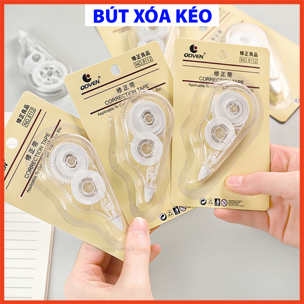 Bút Xóa Kéo, Bút Xóa Băng Xóa Giấy Trong Suốt Sử Sụng Tiện Dụng Dễ Dàng Phù Hợp Với Mọi Người