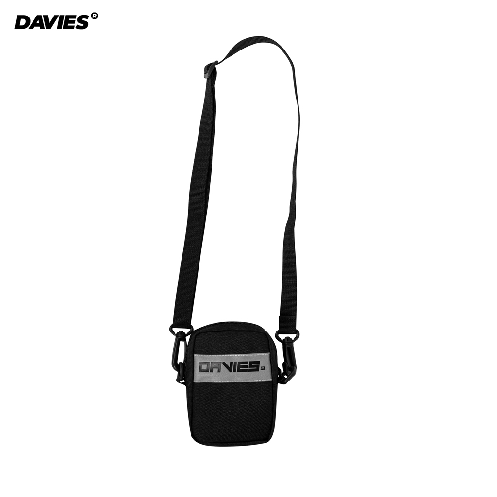 [Quà tặng không bán] Túi đeo chéo mini nam nữ phản quang màu đen local brand Davies I D-P33-P