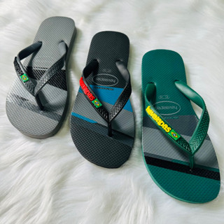 Dép kẹp nam mẫu mới nền sọc quai cờ brazil siêu hot, dép đi biển dã ngoại