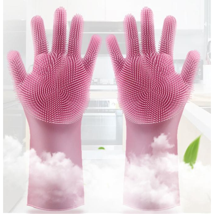 Đôi Găng Tay Rửa Chén Silicon Tạo Bọt - Găng Tay Silicon Rửa Chén Đa Năng