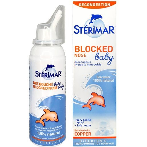 Xịt muối mũi Sterimar nước biển sâu xịt mũi cá heo vàng, cam Sterimar pháp 100ml