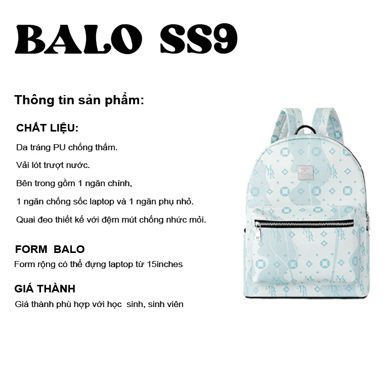 Balo đi học thời trang Nam nữ chống nước đựng laptop Season 9 Local Brand Mi Midori