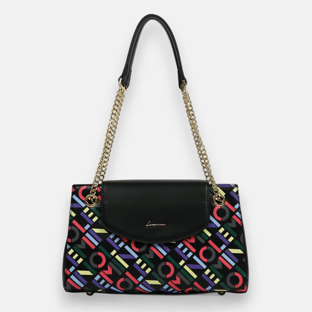 Túi Xách Nữ Lemino Monogram Multicolor Dây Đeo Phối Xích Trẻ Trung LE22907