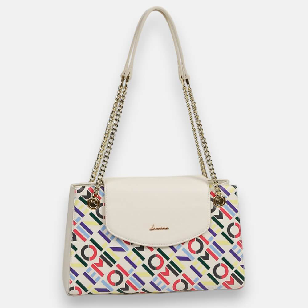 Túi Xách Nữ Lemino Monogram Multicolor Dây Đeo Phối Xích Trẻ Trung LE22907