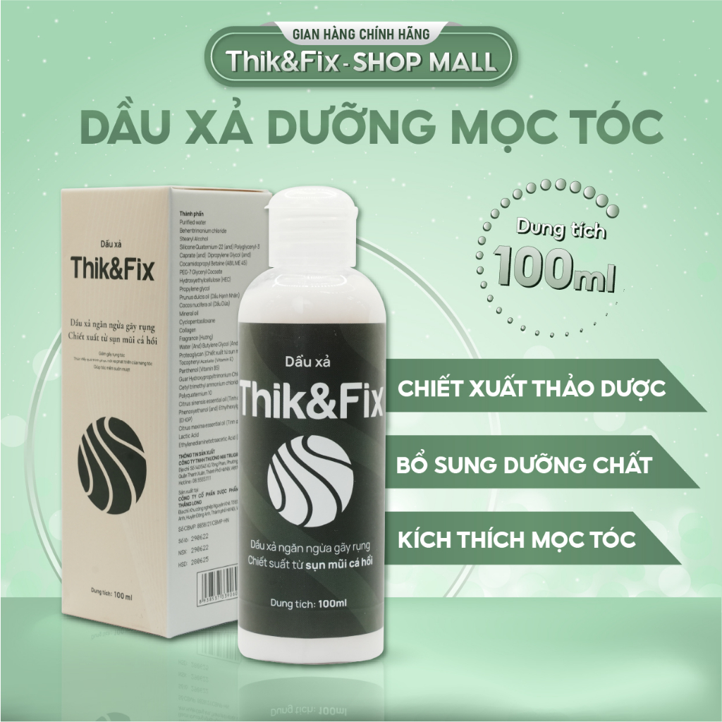 [HÀNG CHÍNH HÃNG] Dầu Xả dưỡng tóc Thik&Fix - Phục hồi nang tóc, kích thích mọc tóc, dưỡng tóc chắc khoẻ (100ml)