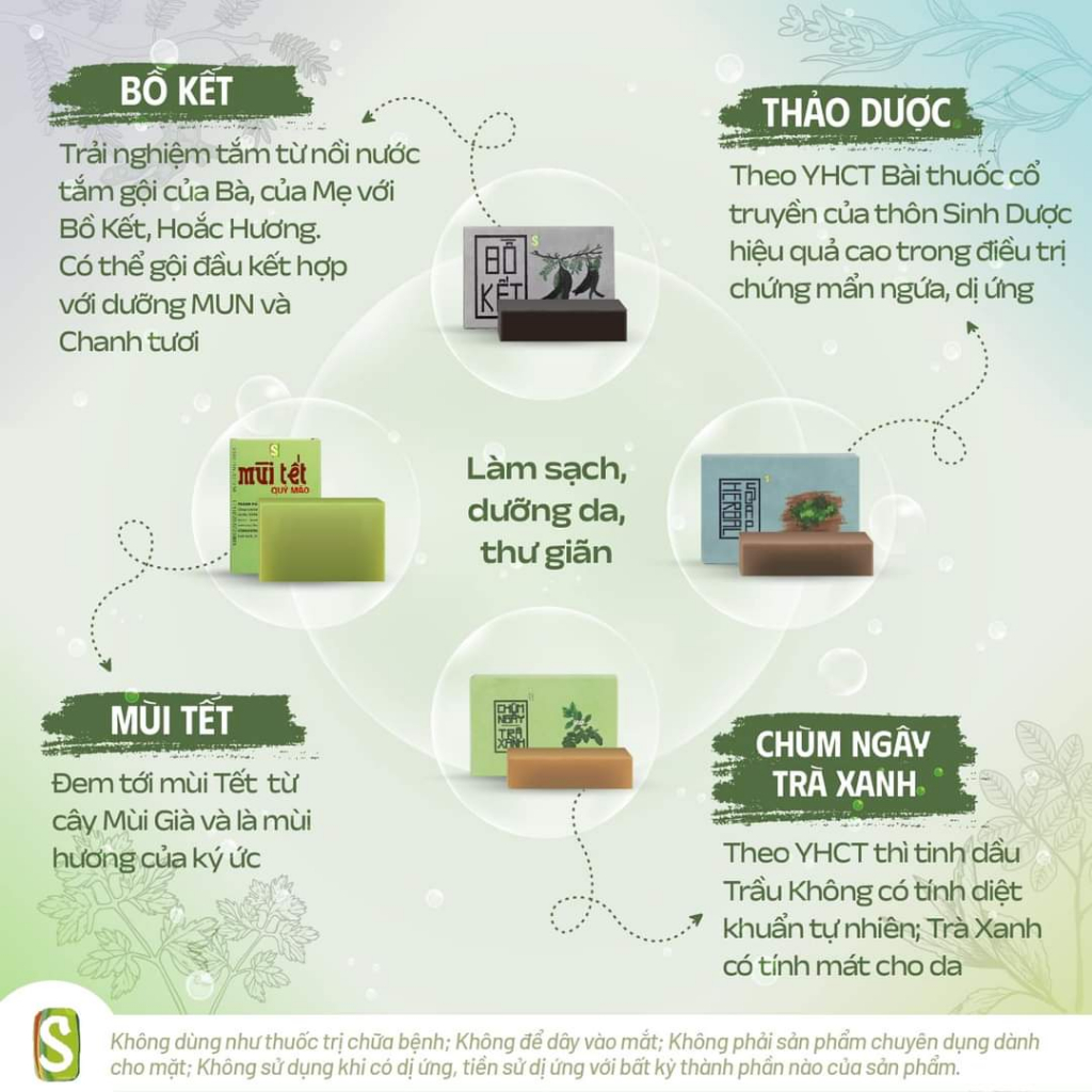 Xà Phòng Sinh Dược Thiên Nhiên 100% Tự Nhiên Đủ Loại