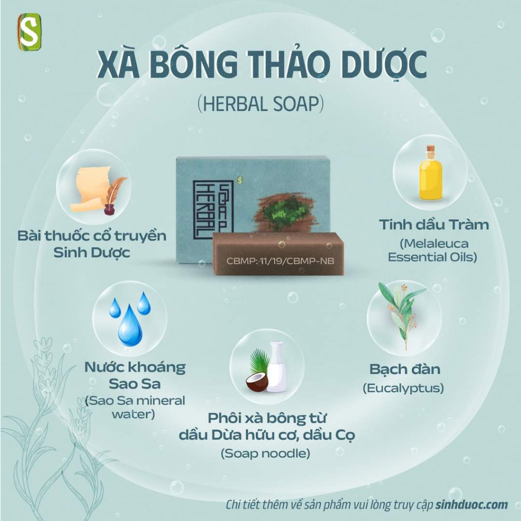 Xà Phòng Sinh Dược Thiên Nhiên 100% Tự Nhiên Đủ Loại