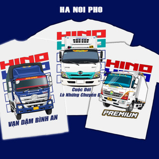 Áo thun hino 500 hino 300 đà lạt, áo thun hino cotton 4 chiều chống nhiễm màu, hình in đẹp | hà nội phố xe tải