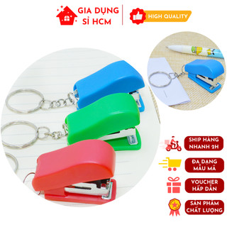 Móc khóa hình kim bấm mini nhỏ gọn tiện lợi bấm giấy tờ, notebook đa năng