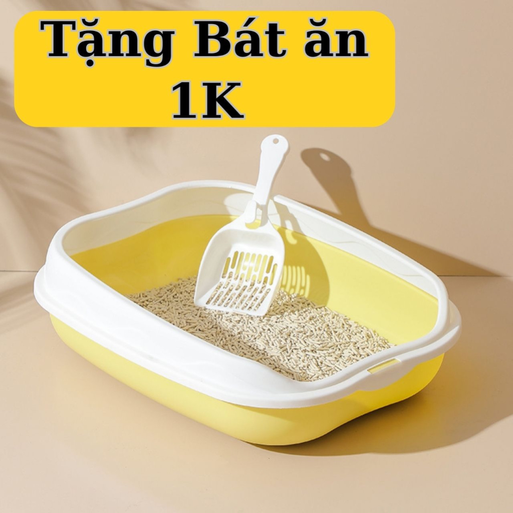 vệ sinh kích thước 50*40*17cm cho thú cưng, thiết kế thành cao chống văng cát ra sàn