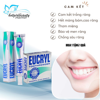Làm trắng răng Eucryl combo kem đánh trắng răng và bột trắng răng tẩy mảng bám cao răng thơm miệng hết hôi miệng,..