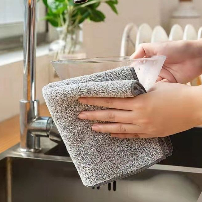 Khăn lau chén đĩa, lau tay đa năng chất liệu sợi than tre mềm mịn, thấm hút