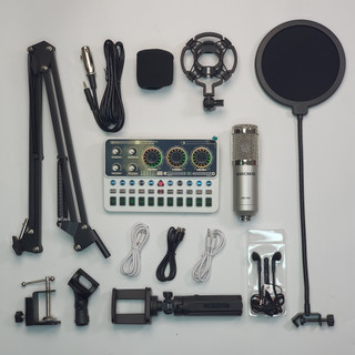 Combo Sound Card K900 Và Micro BM900 tặng kèm đầy đủ phụ kiện thu âm karaoke livestream chuẩn phòng thu