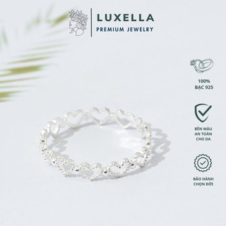 Nhẫn bạc nữ mẫu trái tim rỗng mini luxella jewelry bạc 925 lux029