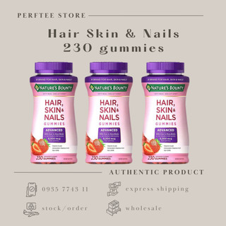 [𝑯𝒂̀𝒏𝒈 𝑨𝒊𝒓•𝑫𝒂𝒕𝒆 𝒙𝒂] Kẹo dẻo Hair Skin Nail Gummies bổ sung biotin làm đẹp tóc da móng 230 viên hàng Mỹ mẫu mới