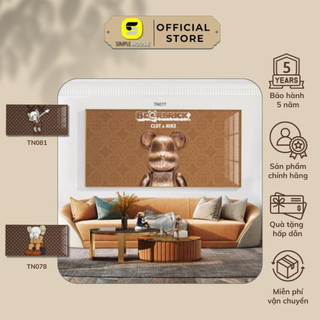 Tranh treo tường gấu bearbrick, tranh ngang trang trí treo tường phòng khách - simplehouse.