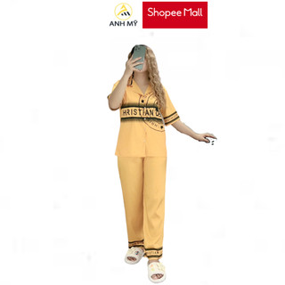 Đồ bộ nữ mặc nhà ANH MỸ pijama chất liệu lụa xước bigsize 60-75kg thiết kế 5D tay ngắn quần dài SP0129 official.anhmy