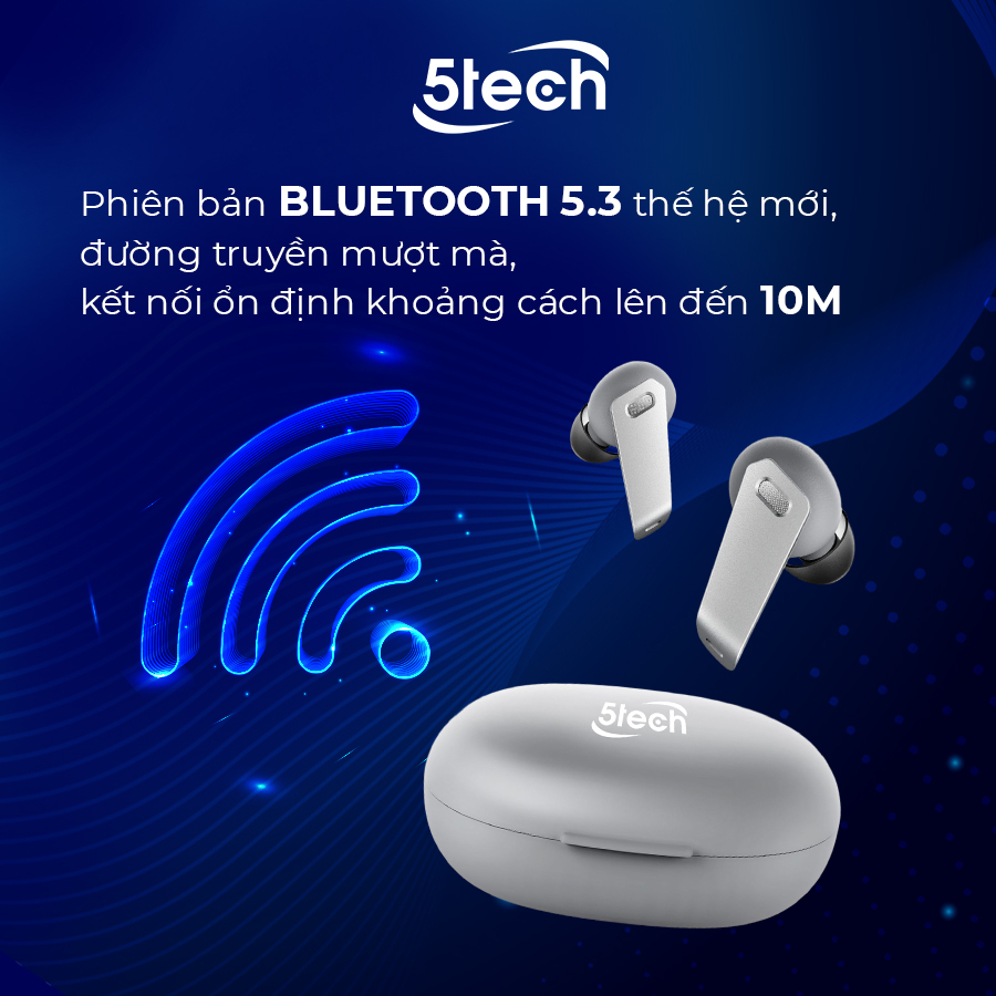 Tai nghe bluetooth gaming chính hãng 5TECH 5T229, tai nghe không dây bluetooth 5.2 với âm bass mạnh mẽ siêu hay