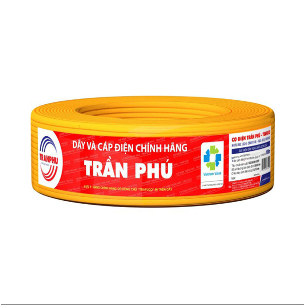 (HÀNG CHÍNH HÃNG) Dây Điện Đôi Trần Phú 2x0.75/ 2x1.0/ 2x1.5,/ 2x2.5/ 2x4.0 - bán nguyên cuộn (100m/cuộn)