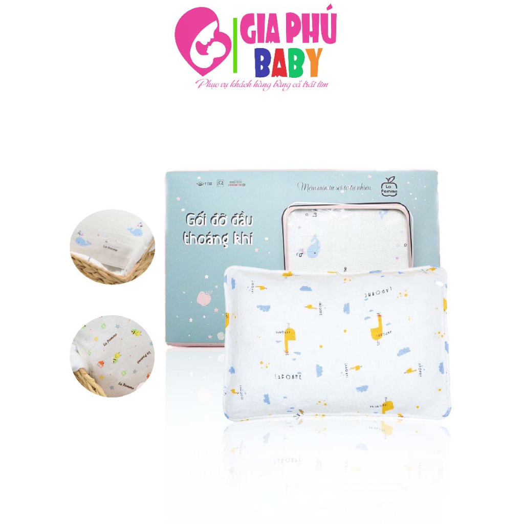 Gối đỡ đầu sơ sinh La Pomme chính hãng cho bé