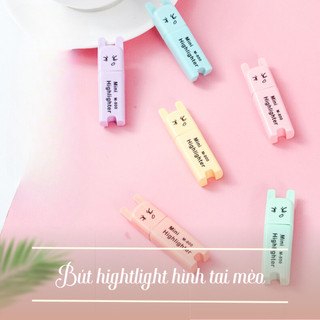 Bút hightlight pastel 6 màu tai mèo độc lạ