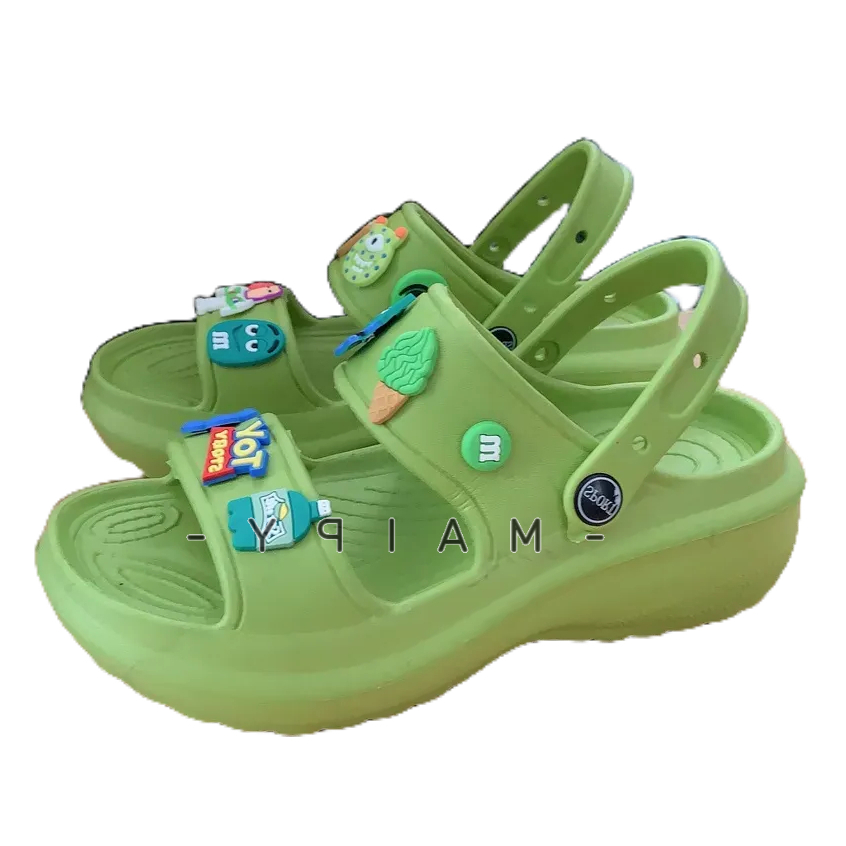 Dép Cross Sandal Nữ 2 Quai Ngang Đế Cao 5cm Tặng Stickers/ Jib TOYs siêu nhẹ êm chân- MAIPY G079