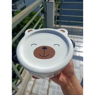 Tô sứ dễ thương có quai cầm, nắp hình gấu cute , Tô sứ có nắp đa năng …