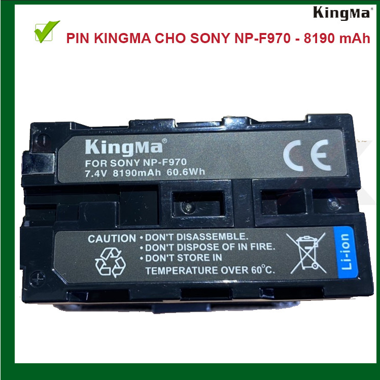 PIN MÁY ẢNH KINGMA FOR SONY NP-F970 DUNG LƯỢNG 8190MAH