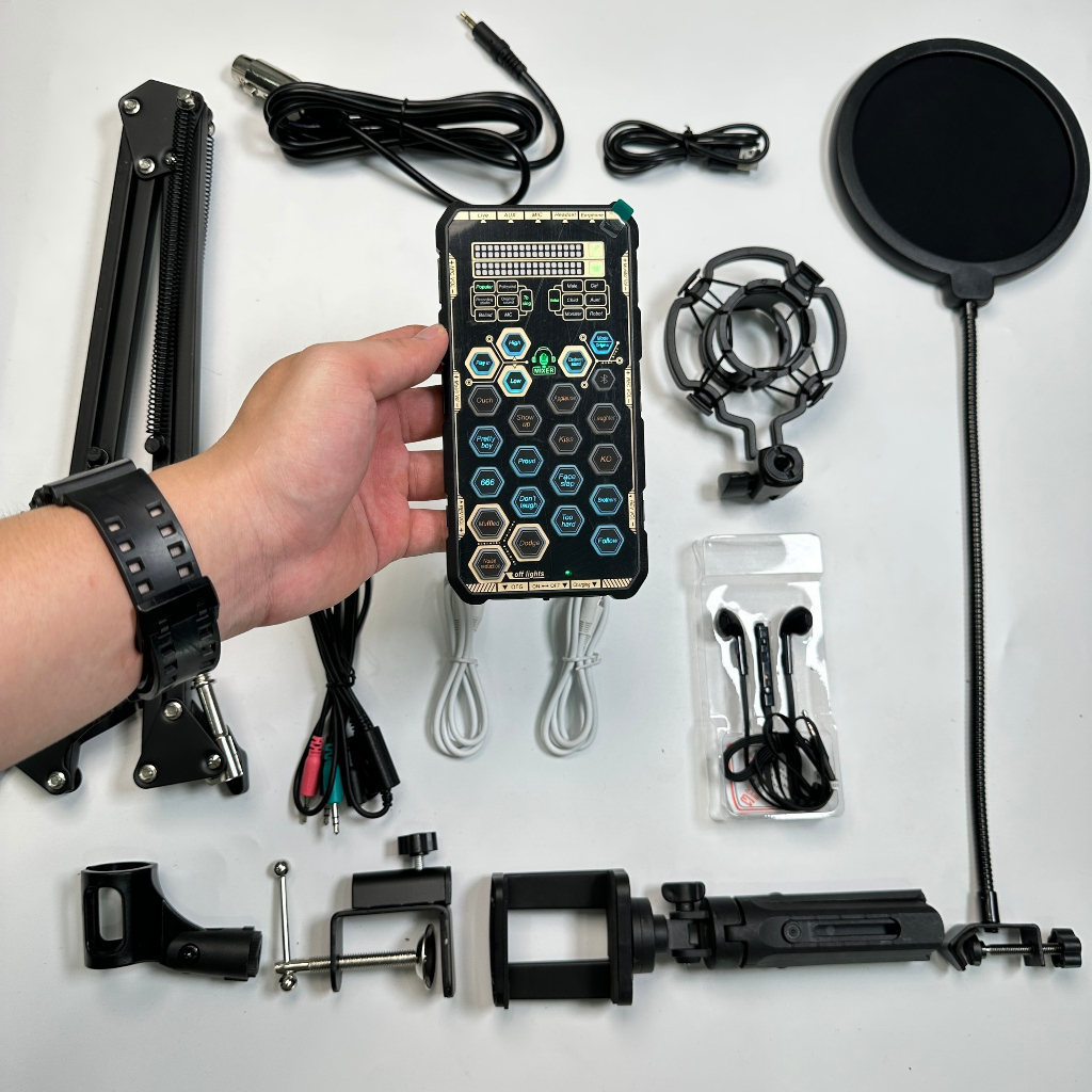 Combo Sound card K9 mobile và Micro BM 900 Chơi game, thu âm, livestream, karaoke online, pk dễ dàng