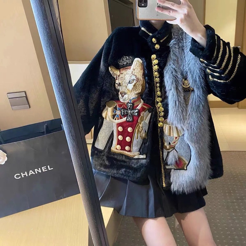 Sẵn Áo Lông Gấu Quý Tộc Bùi Thu Trà Mặc