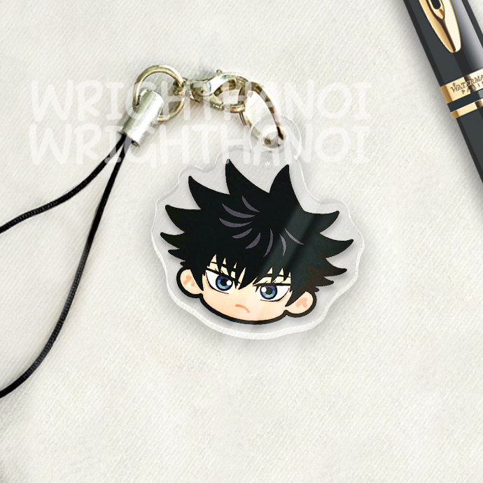 Móc treo điện thoại, dây đeo điện thoại, móc khóa acrylic Jujutsu Kaisen Gojo Getou anime chibi cute trang trí ba lô