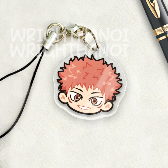 Móc treo điện thoại, dây đeo điện thoại, móc khóa acrylic Jujutsu Kaisen Gojo Getou anime chibi cute trang trí ba lô