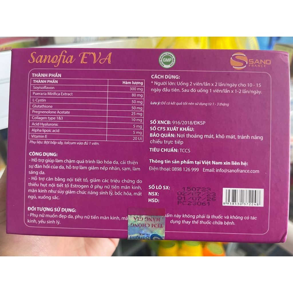 Nội Tiết Sanofia Eva  + Quà Tặng 1h Vitamin E - Giúp Da Dẻ Hồng Hào, Hết Nhăn, Hết Sạm Nám, Giảm Bốc Hỏa.