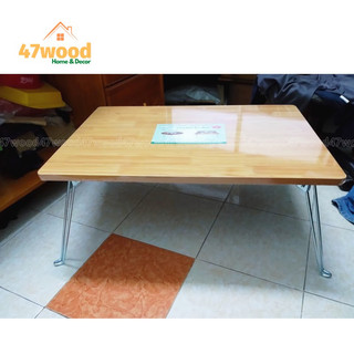 Bàn chân xếp gọn kích thước 40x60cm TT46, Bàn gấp gọn chân sắt chắc chắn sử dụng đa năng 47wood