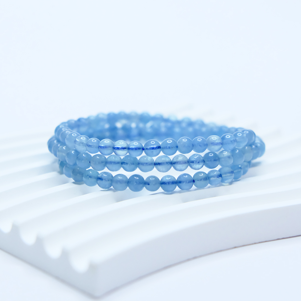 Vòng tay chuỗi hạt aquamarine vip quấn 3 vòng tay UPCARA