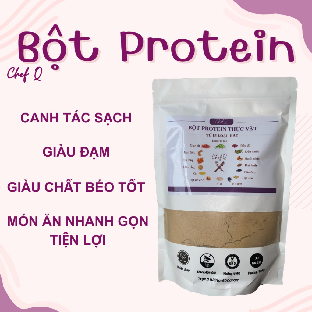 BỘT PROTEIN THỰC VẬT HOME- MADE THƠM NGON, BỔ DƯỠNG TÚI 500 GRAM - Q SHOP