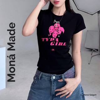 Áo thun baby tee form ôm y2k moná - blink