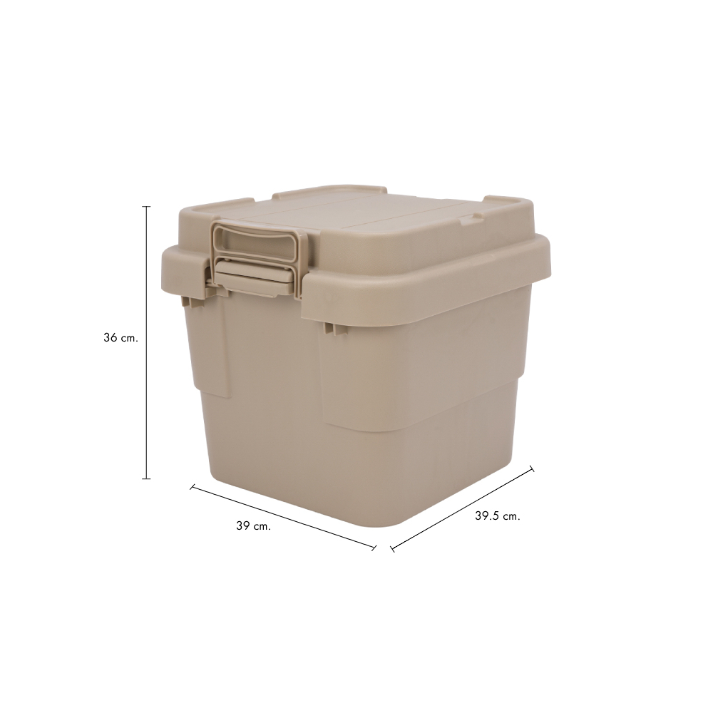 Thùng Lưu Trữ Đa Năng Có Nắp 30L bằng nhựa PP cao cấp HULKER-NEW màu kaki (beige) Index Living Mall