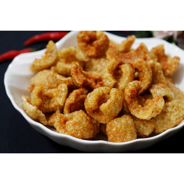 150gr Da heo tỏi ớt cay cay - ĂN GÌ SÀI GÒN, da heo nguyên miếng chiên giòn rụm, ăn là ghiền