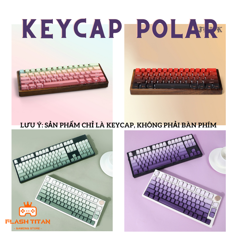 Keycap JKDK Polar PBT phối màu Ombre - OEM profile - Keycap custom hiệu ứng ánh sáng đẹp mắt dùng cho bàn phím