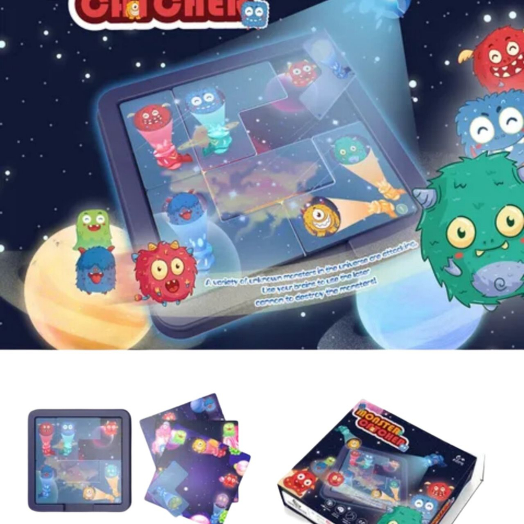Đồ chơi board game xếp hình đèn pin bắt ma ghost catchers 30 thẻ 60 cấp độ thông minh sáng tạo cho bé