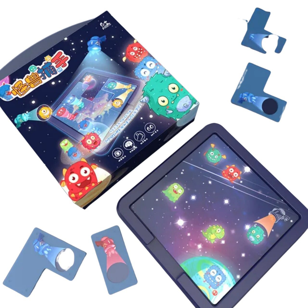 Đồ chơi board game xếp hình đèn pin bắt ma ghost catchers 30 thẻ 60 cấp độ thông minh sáng tạo cho bé