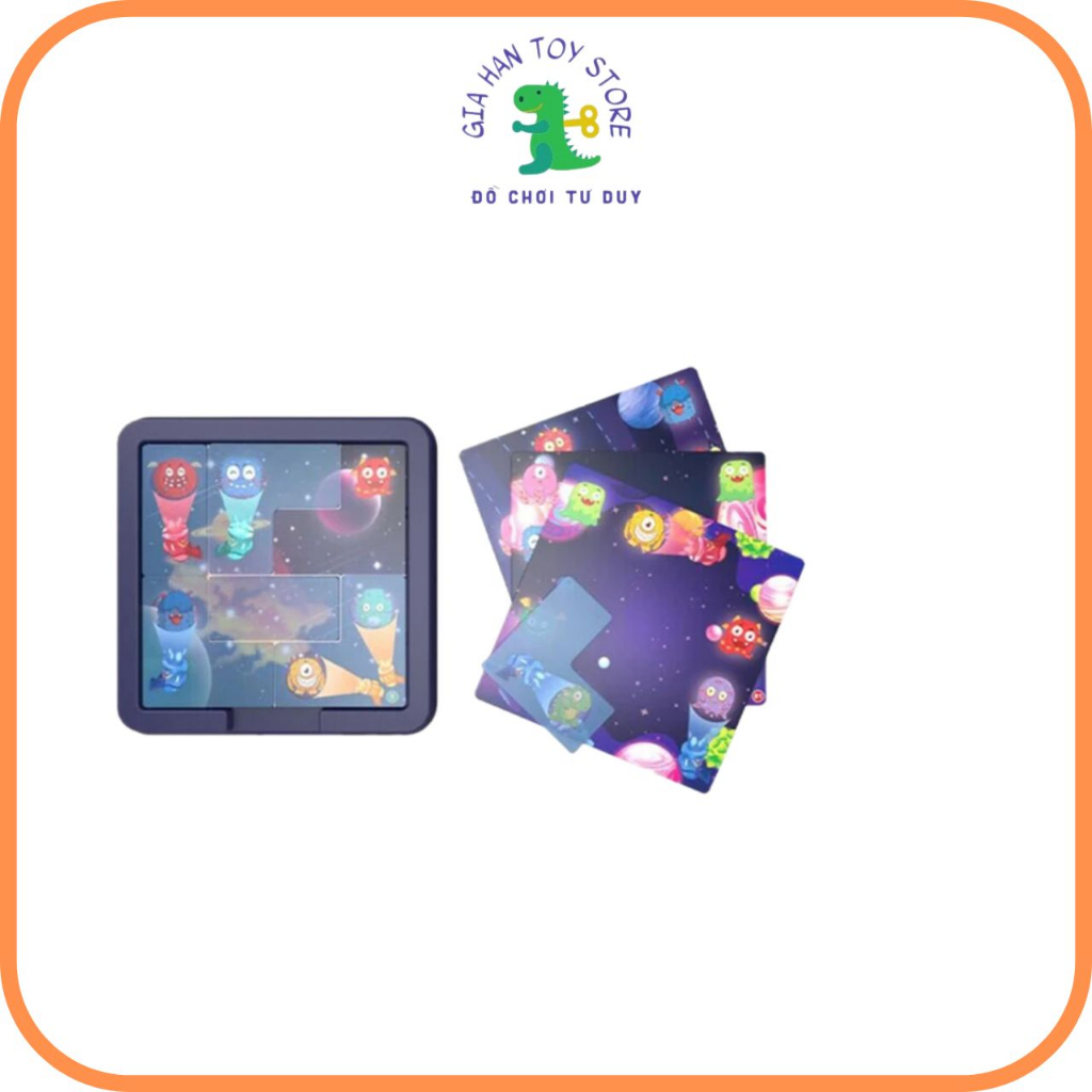 Đồ chơi board game xếp hình đèn pin bắt ma ghost catchers 30 thẻ 60 cấp độ thông minh sáng tạo cho bé