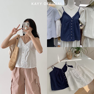 Kayy. áo 2 dây linen khuy trai _ a525