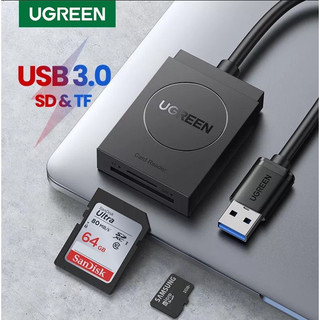Đầu đọc thẻ usb 3.0 hỗ trợ sd/tf chính hãng ugreen 20250 cao cấp
