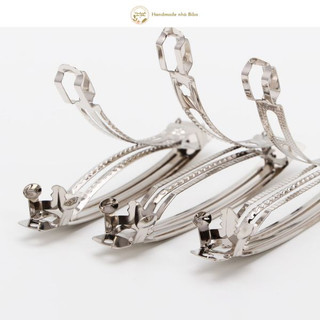 Phôi kẹp tóc, xương cặp tóc loại cao cấp chống gỉ, sườn làm kẹp tóc handmade màu bạc nhiều kích cỡ, kẹp bấm sao 3 tầng
