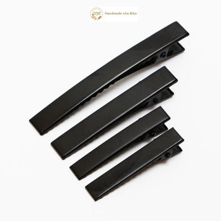 Phôi kẹp tóc mỏ vịt, kẹp cá sấu kim loại màu đen size 3.2 - 7.5cm, nguyên liệu làm kẹp tóc handmade