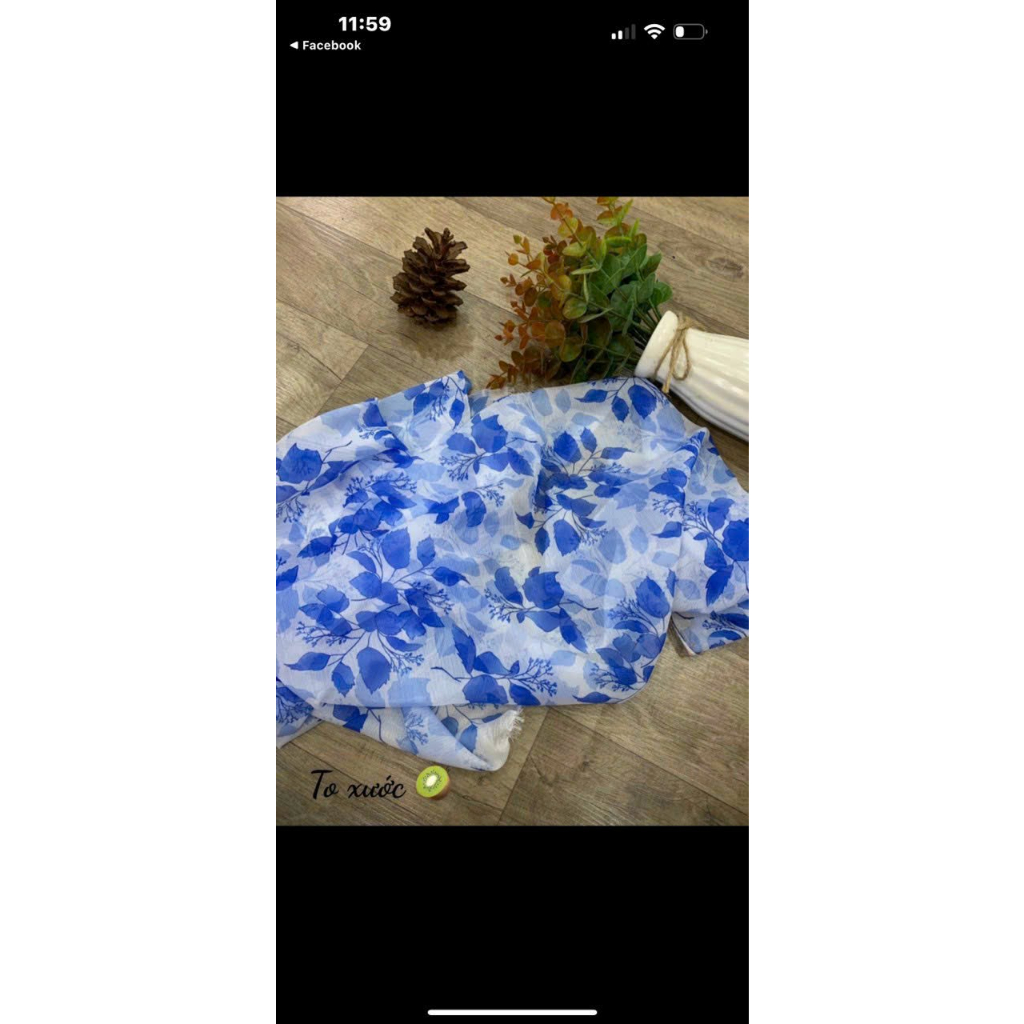 Vải voan tơ hoa màu hông xiêu xinh