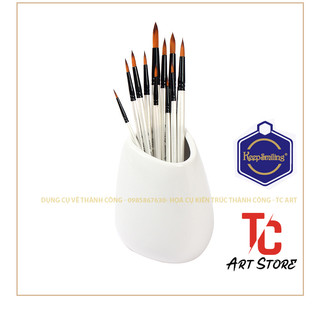 Bộ cọ Đầu nhọn, Vát, Vuông, Oval KEEPSMILING (Bộ 12 cây)
